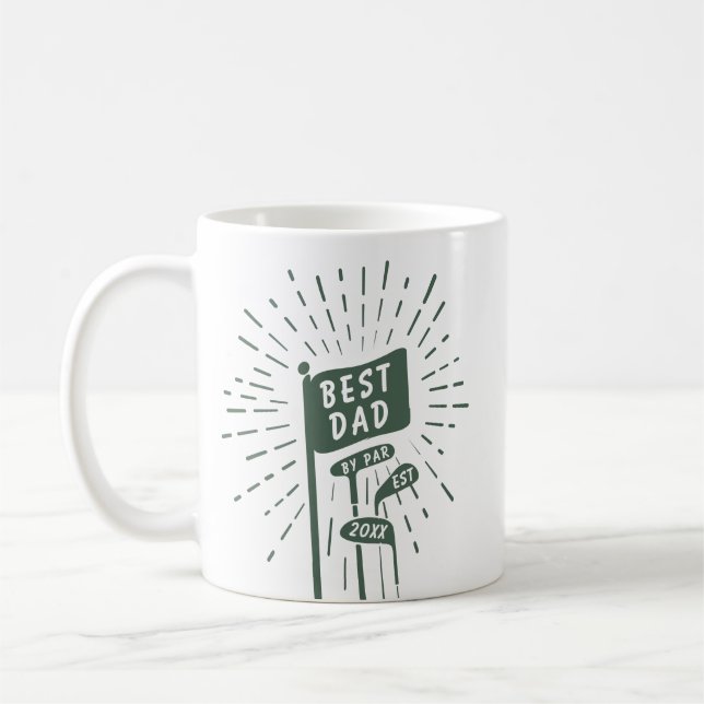 Mug Retro Funny Meilleur Papa Par Parcours De Golf (Gauche)