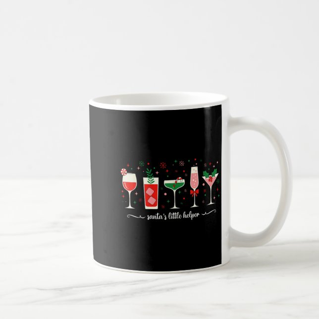 Mug Retro Funny Santa's Little Helper Martini Merry Ch (Droite)