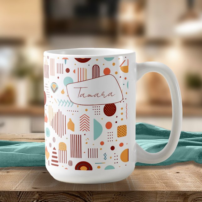 Mug Rétro Géométrique Abstrait Pat#5 Brick Gold ID1067 (Créateur téléchargé)