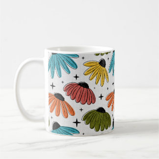 Mug Retro Halftone Coneflowers