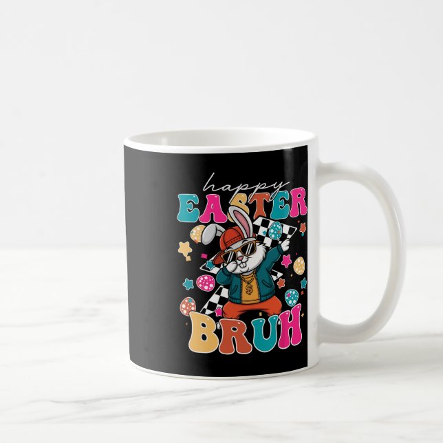 Mug Retro Happy Pâques Bruh mignonette lapin Dabbing (Droite)