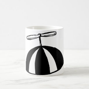 Mug Retro hélice Beanie Whimsical noir et blanc