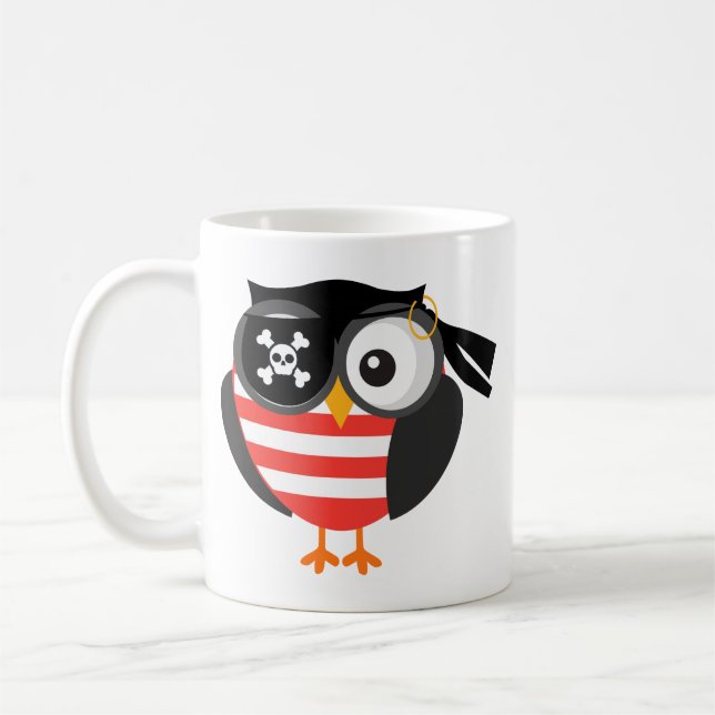 Mug Rétro hibou fait sur commande de pirate de (Gauche)
