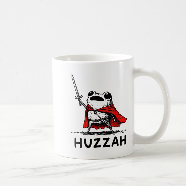 Mug Retro Huzzah Frog Knight Funny Sword Meme Quote  (Droite)