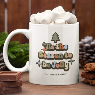 Mug Retro Jolly Nom de famille de Noël