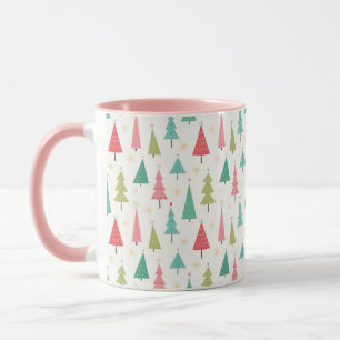 Mug Retro Joyeux arbres de Noël Fun Motif de vacances