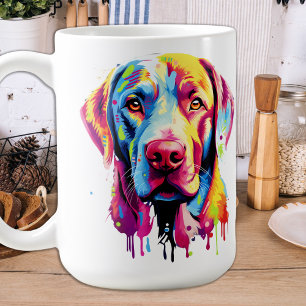 Mug Retro Labrador Retriever Pop Art Chien coloré