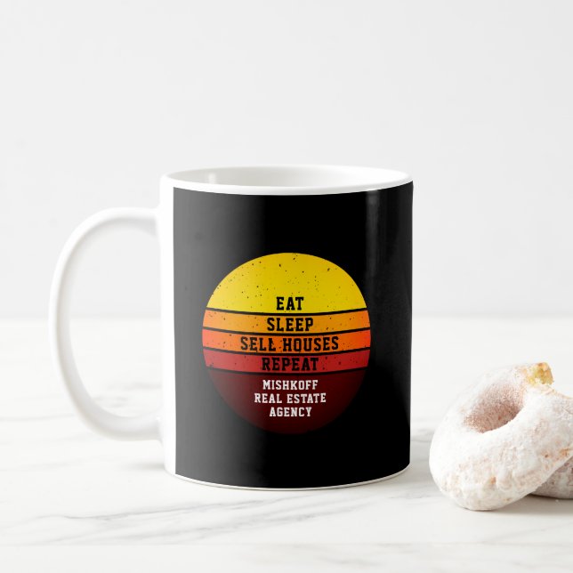 Mug Retro Manger Sleep Répéter Immobilier (Avec donut)