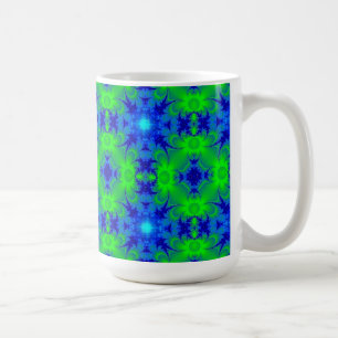 Mug Retro Margeriten u. Sterne Artdeco in grün blau