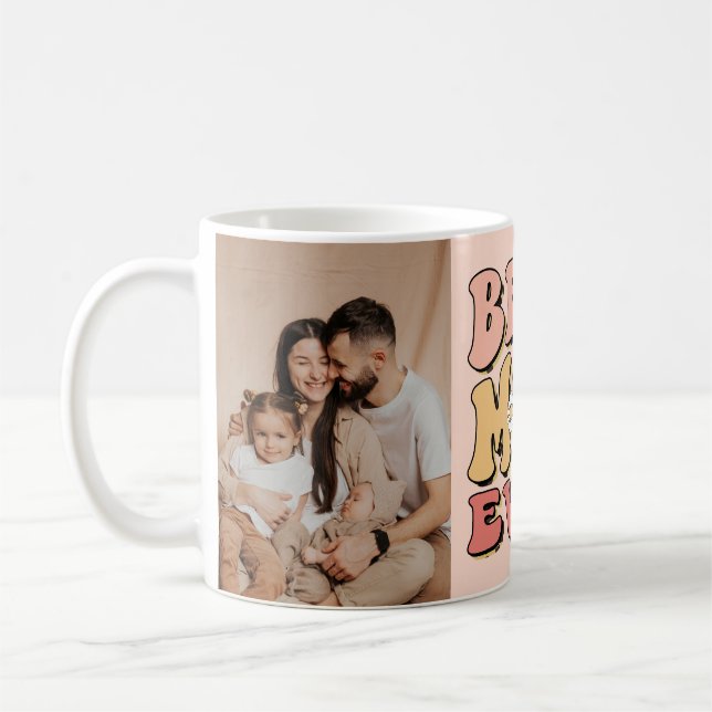 Mug Retro Meilleure maman jamais photo personnalisée (Gauche)