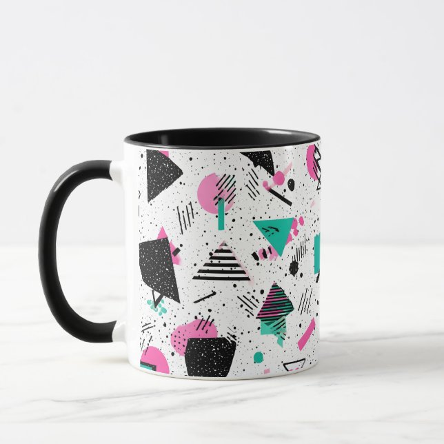 Mug Retro Memphis Geometric Pattern (Gauche)