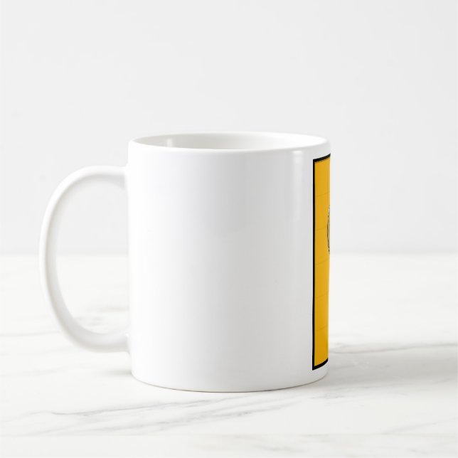 Mug Retro Microphone on Bold Yellow (Gauche)