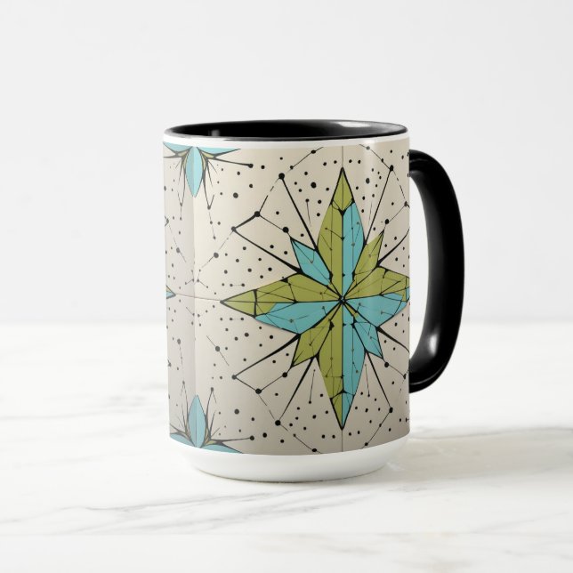Mug Retro Mid Century Modern Atomic Geometric Pattern (Devant droit)