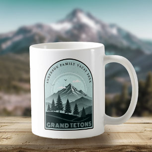Mug Retro Mountain Séjour en Famille Teal ID1136