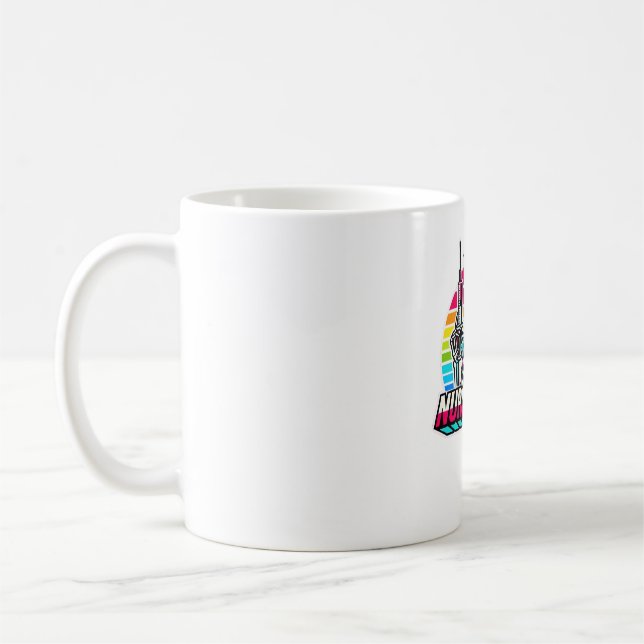 Mug Retro Neon Skeleton Nurse - Funny Éffrayant D (Gauche)