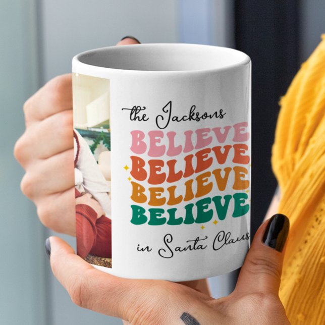 Mug Retro nous croyons au Père Noël 2 photos (Créateur téléchargé)