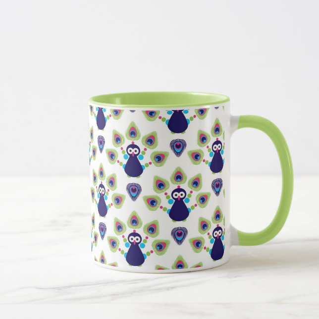 Mug rétro paon exotique de l'Inde (Droite)