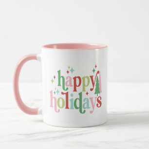 Mug Retro Pastel Joyeux Vacances