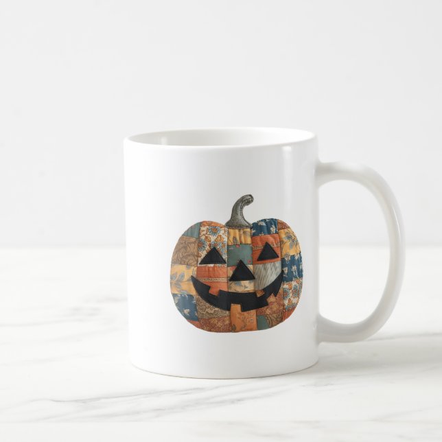 Mug Retro Patchwork Halloween Citrouille (Droite)