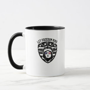 Mug Retro Patriotic Let Freedom Ring Juillet 4