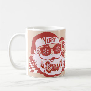 Mug Retro Père Noël Joyeux Noël rose