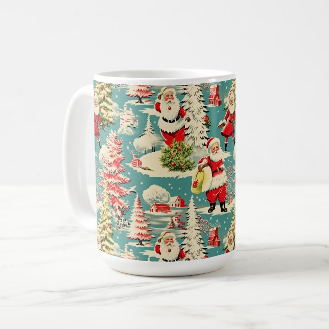Mug Retro Père Noël Wonderland 2 (Devant gauche)