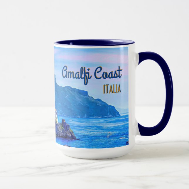 Mug Rétro photographie de voyage d'Amalfi Italie (Droite)