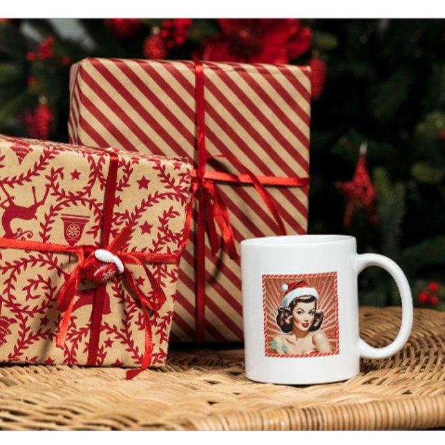 Mug Retro Pin Up Fille Noël (Créateur téléchargé)