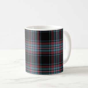Mug Rétro plaid grunge noir et bleu
