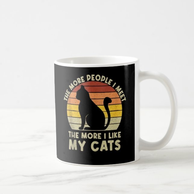 Mug Rétro Plus Je Rencontre De Personnes Plus J'Aime M (Droite)