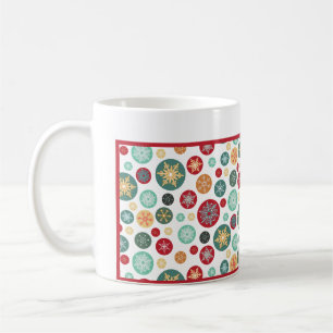 Mug Rétro pois de flocon de neige de Joyeux Noël