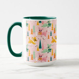 Mug Retro Reindeer Wonderland Motif de vacances