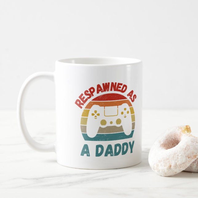 Mug Retro réveillé en tant que papa gamer New Dad Game (Avec donut)