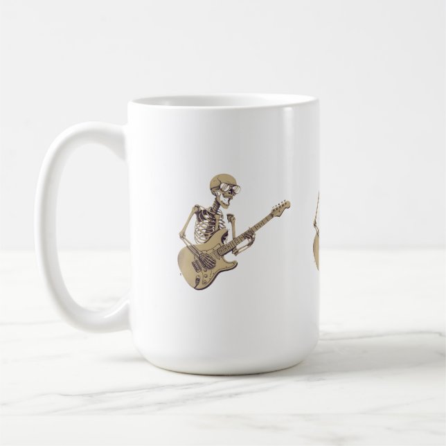 Mug Retro Rock Skeleton Guitar Graphic (Gauche)