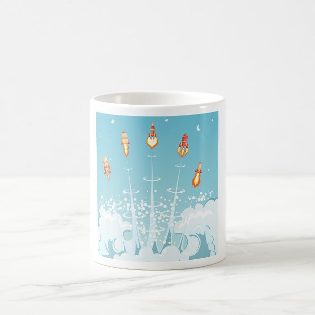 Mug Retro Rocket Navire Lancement d'Art Spatial Futuri (Créateur téléchargé)
