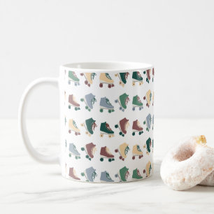Mug Retro Rollerskates Vert Dusty rose Motif