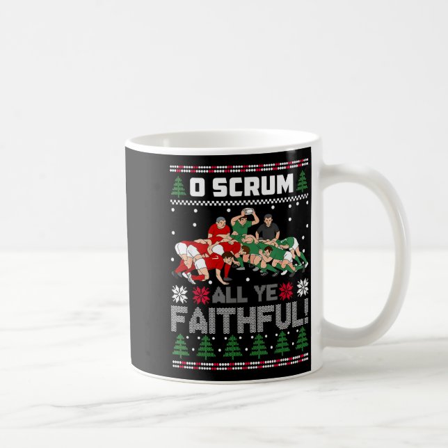Mug Retro Rugby O Scrum All Ye Faithful Ugly Merry Chr (Droite)