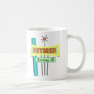 Mug Rétro "s'est retiré" et "l'aimant "