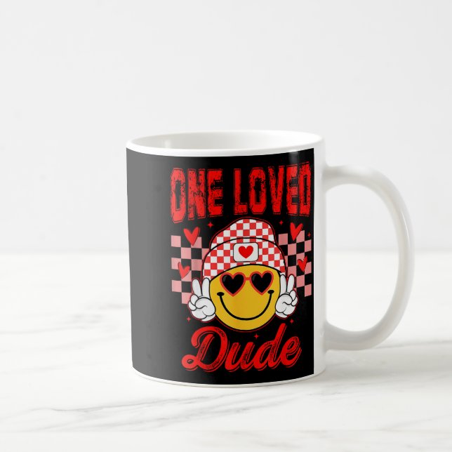 Mug Retro Smile Face One Loved Dude Valentines Day Men (Droite)