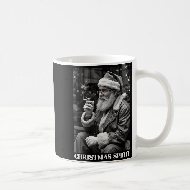 Mug Retro Style Santa Claus Smoking Cigarette Christma (Droite)