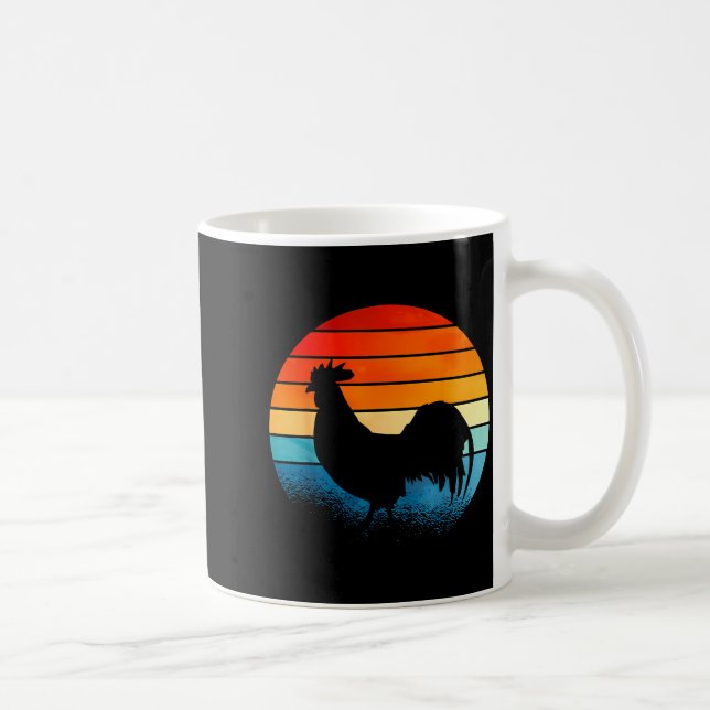 Mug Retro Sunset Rooster Chicken Lover  (Droite)