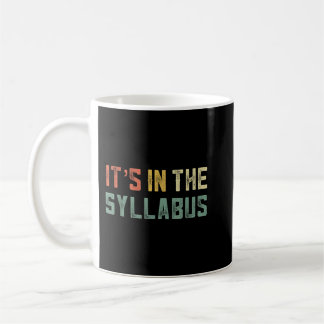 Mug Retro Tenure Professeur Son dans le Syllabus Colle