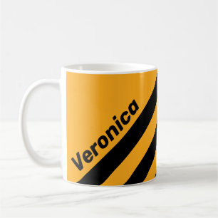 Mug Rétro Tournesol Buzz Trois Bandes avec Nom