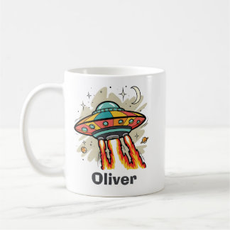 Mug Retro UFO Flying Saucer Alien Spaceship