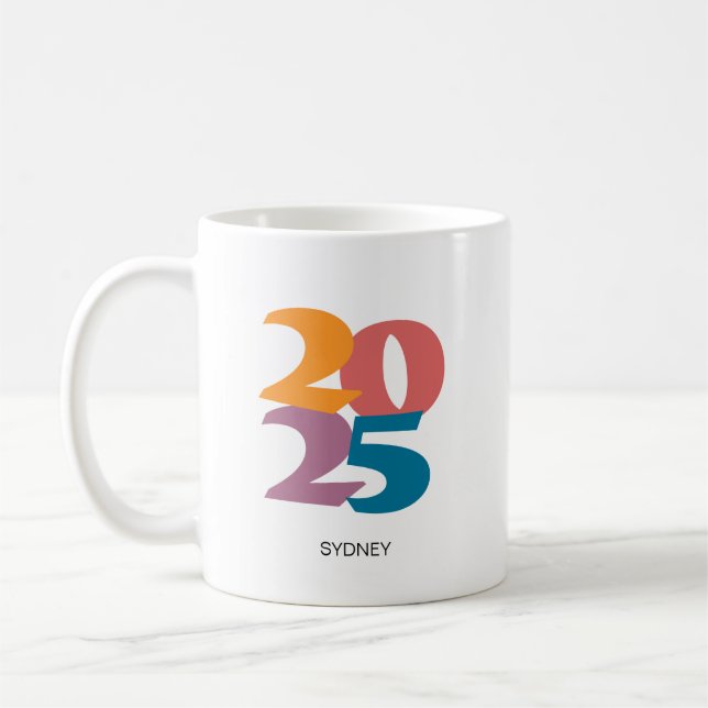 Mug Retro Vibes Graduation Class de 2025 (Gauche)