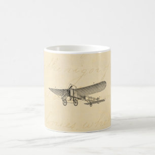 Mug Rétro vieil avion d'appui vertical d'avion vintage