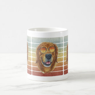 Mug Rétro Vintage Coucher de soleil Tête de Retriever