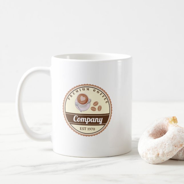 Mug Retro Vintage Logo Premium Diner (Avec donut)