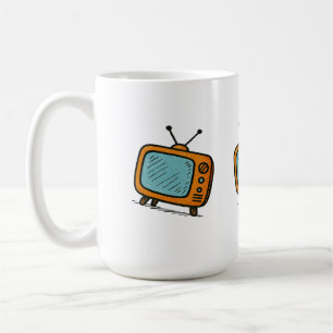 Mug Rétro Vintage Télé Doodle Esthétique
