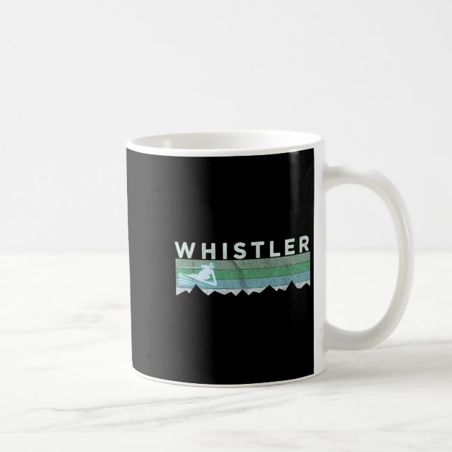 Mug Retro Whistler Bc Canada Distressed Skiing  (Droite)